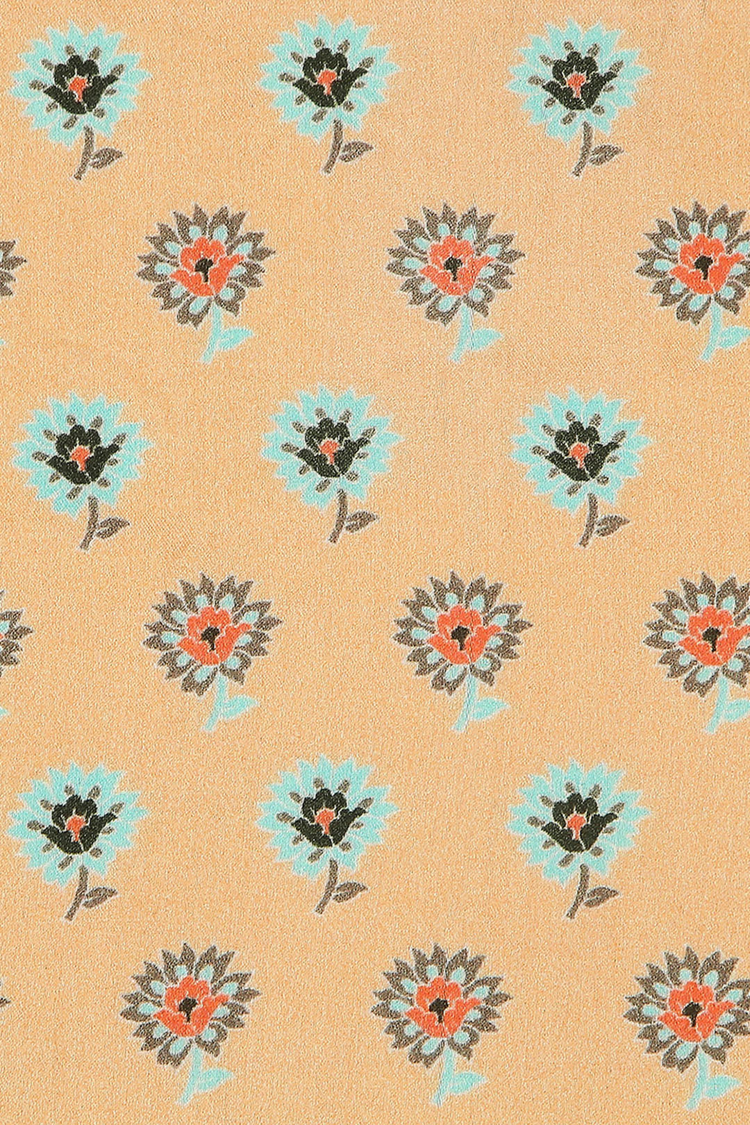 Peach Ethnic Folklore Printed Pocket Square