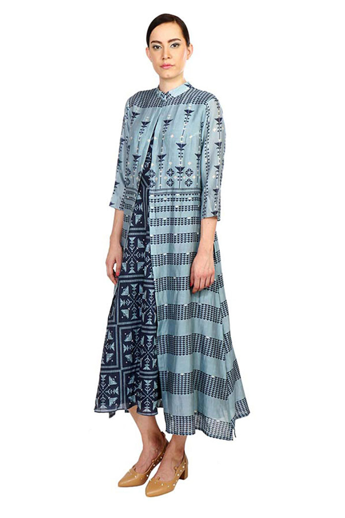 Azulejos Printed Dress With Jacket