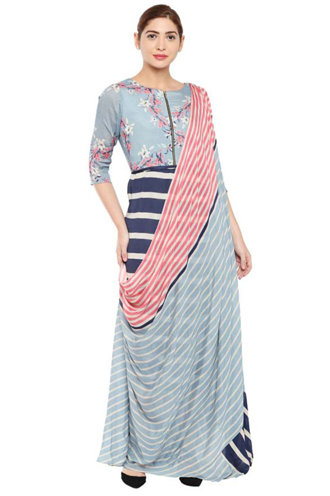 Palash Printed Saree Style Dress