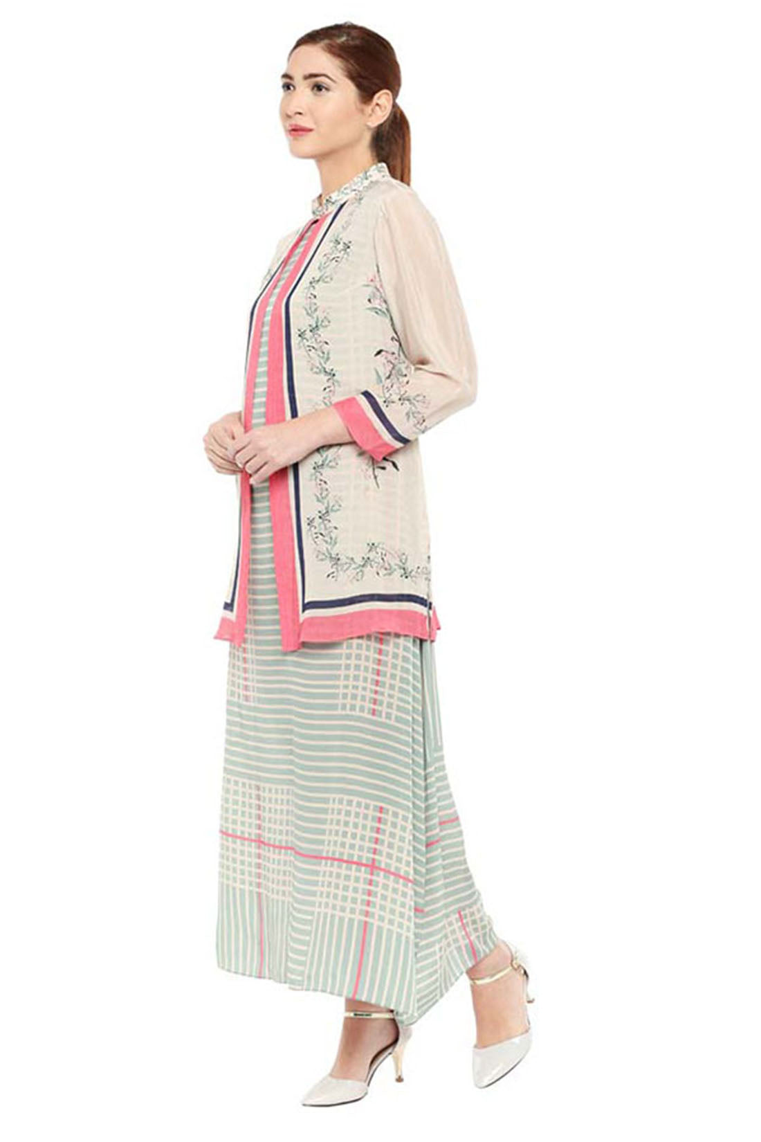 Palash Printed Long Dress With Jacket