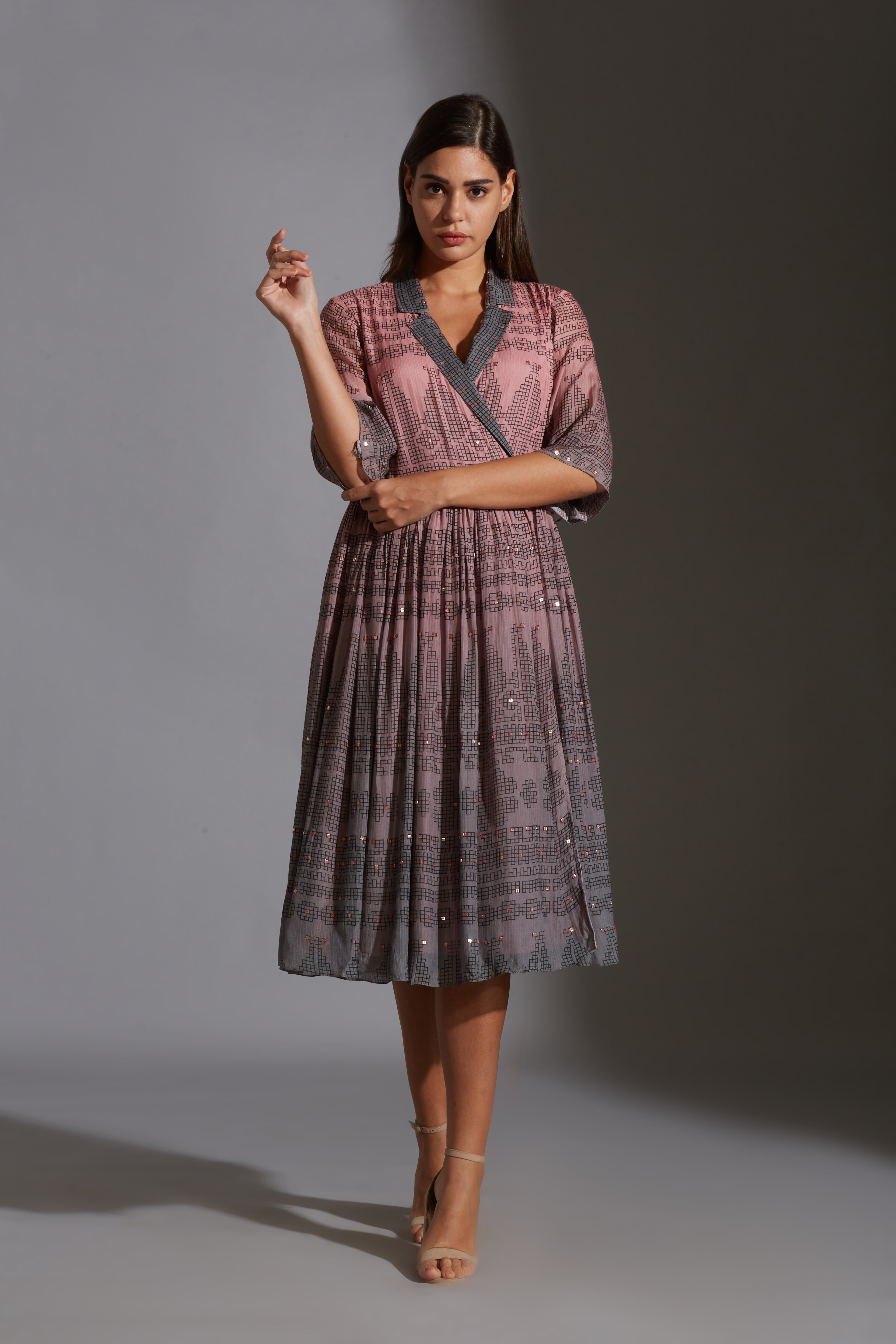 Rangrez Ombre Overlap Dress