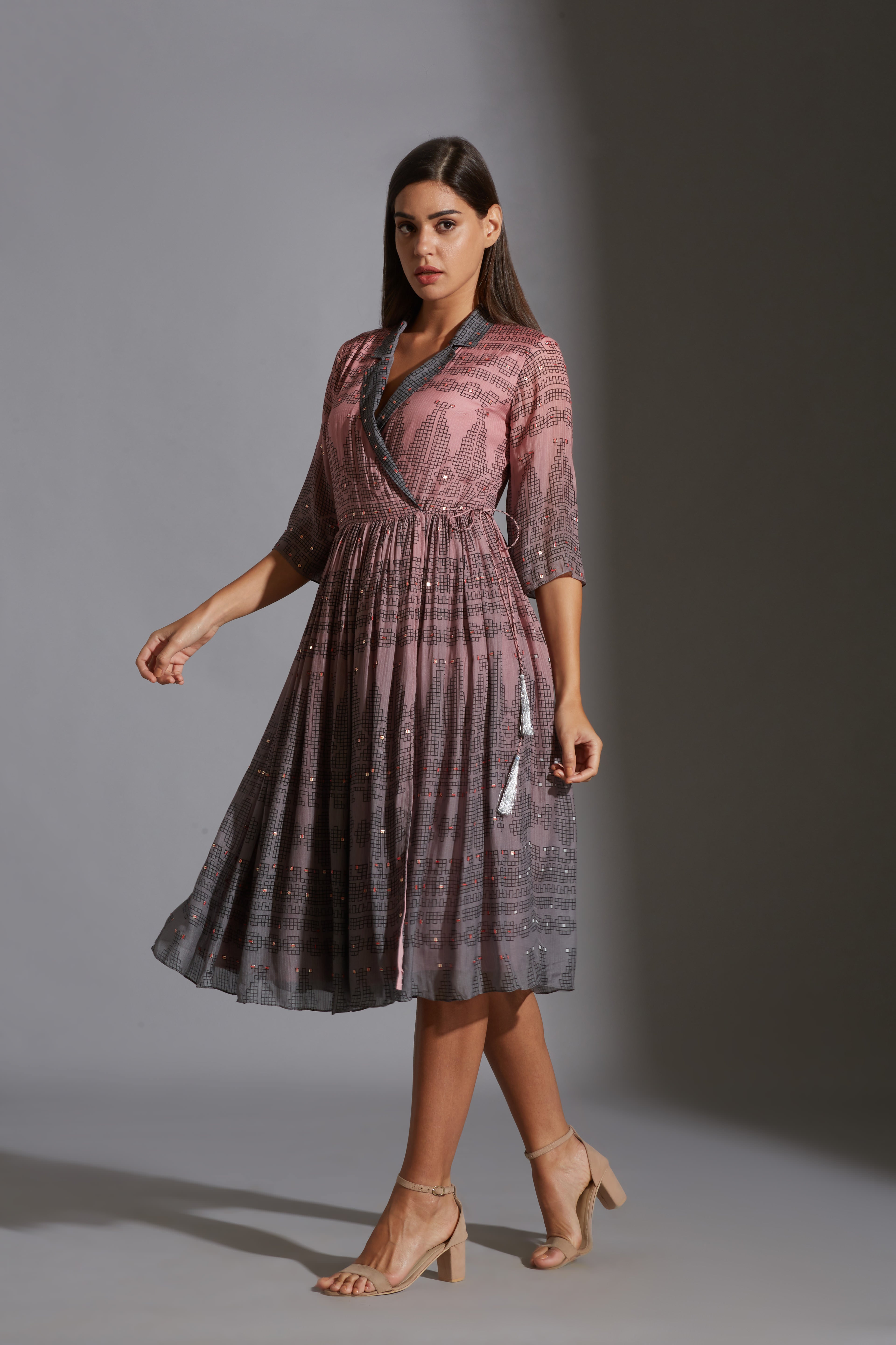 Rangrez Ombre Overlap Dress