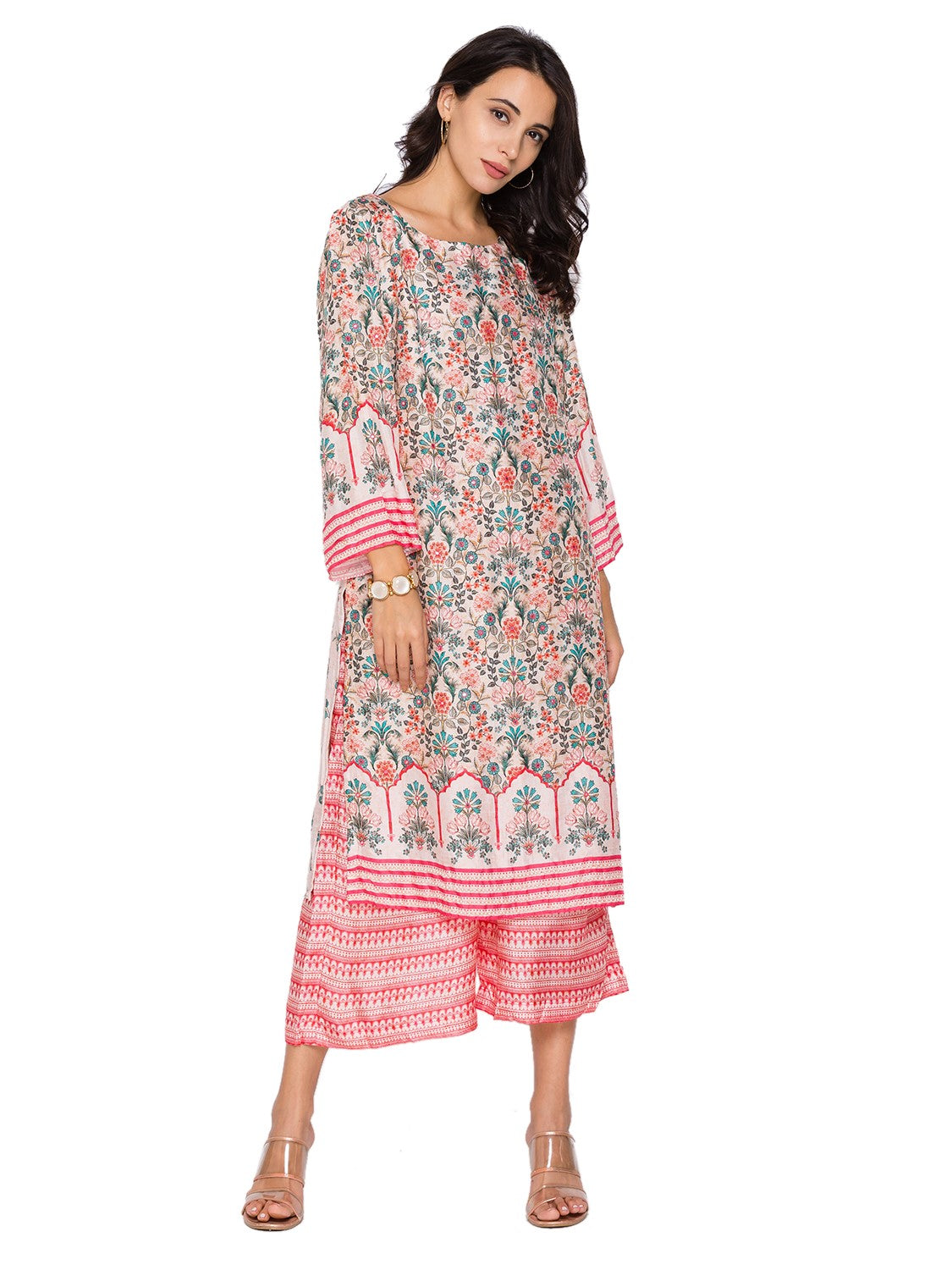 Eden Garden Printed Kurta Paired With Pants