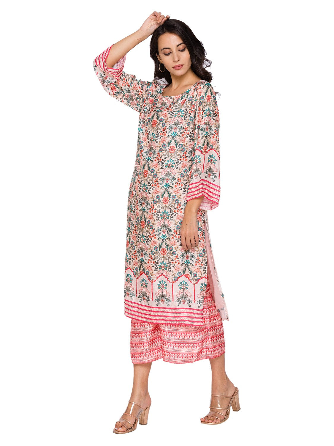 Eden Garden Printed Kurta Paired With Pants