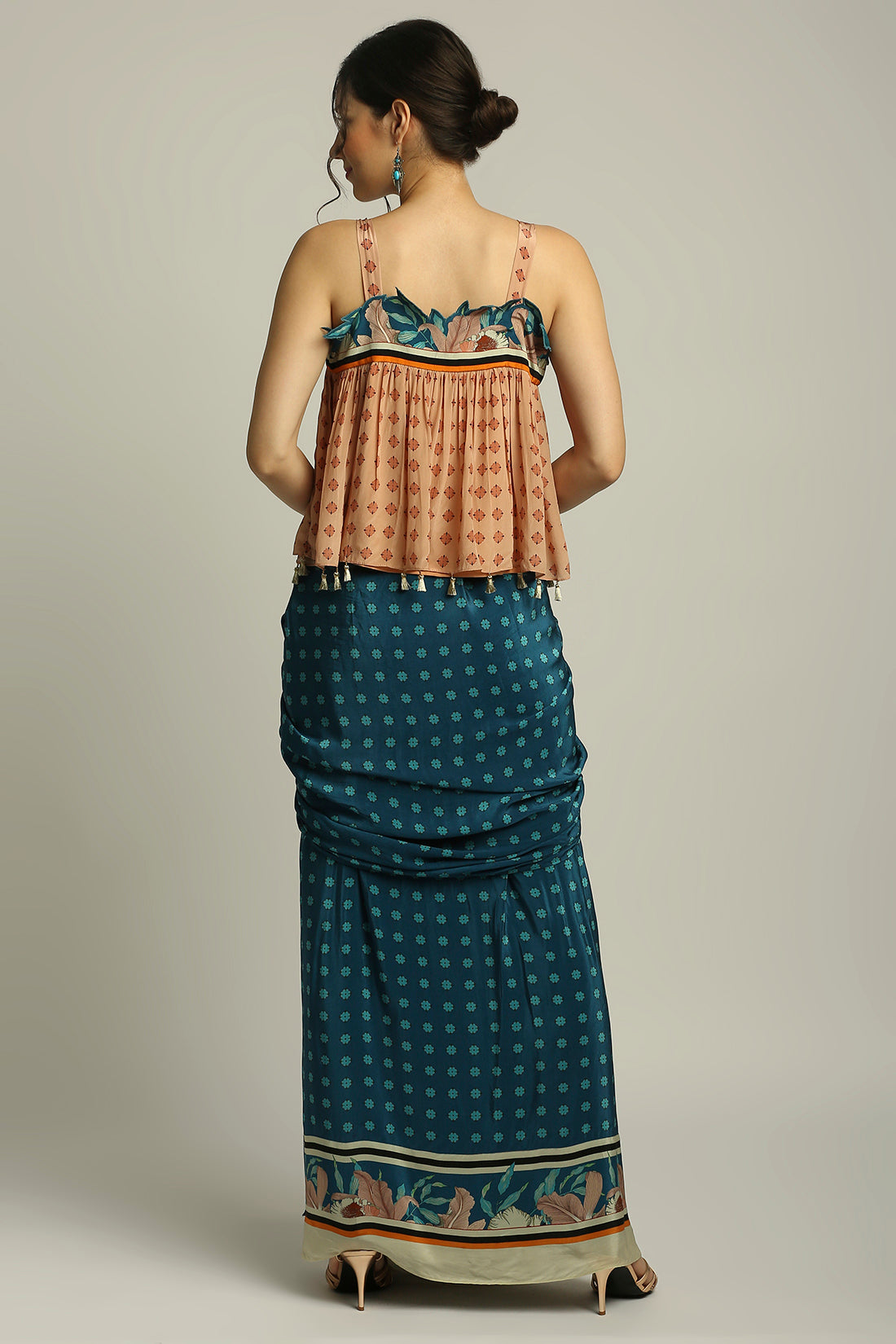 Orchid Bloom Printed Skirt Set With Jacket