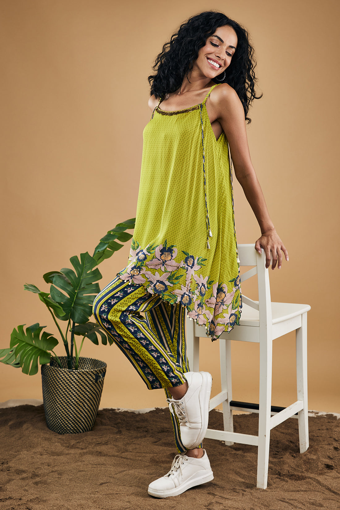 Orchid Bloom Embellished Top With Pants
