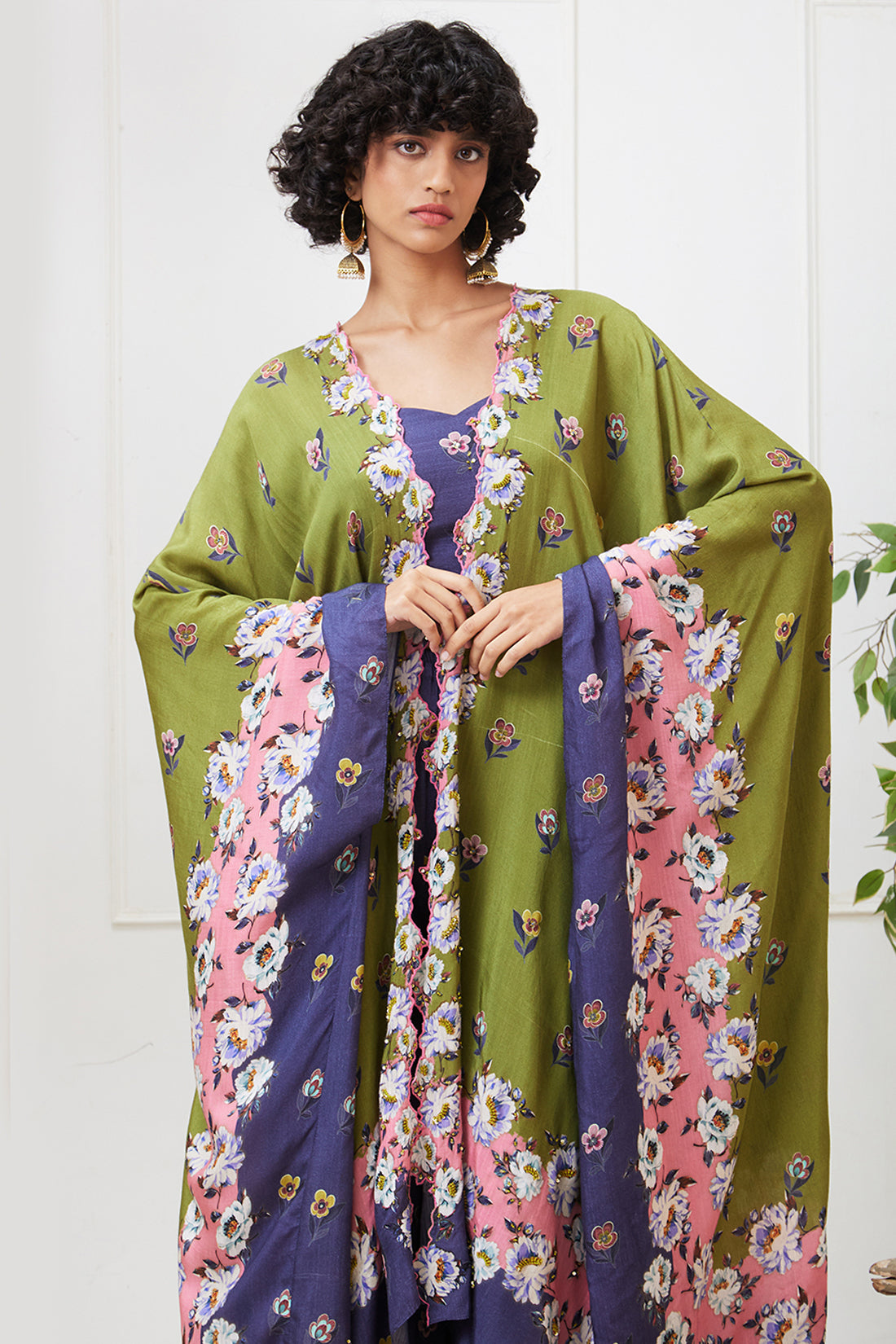 Tasnim Printed Co-Ord Set With Kimono Jacket