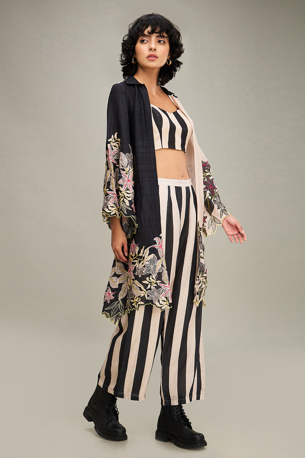 Ahyana Printed Co Ord Set With Jacket