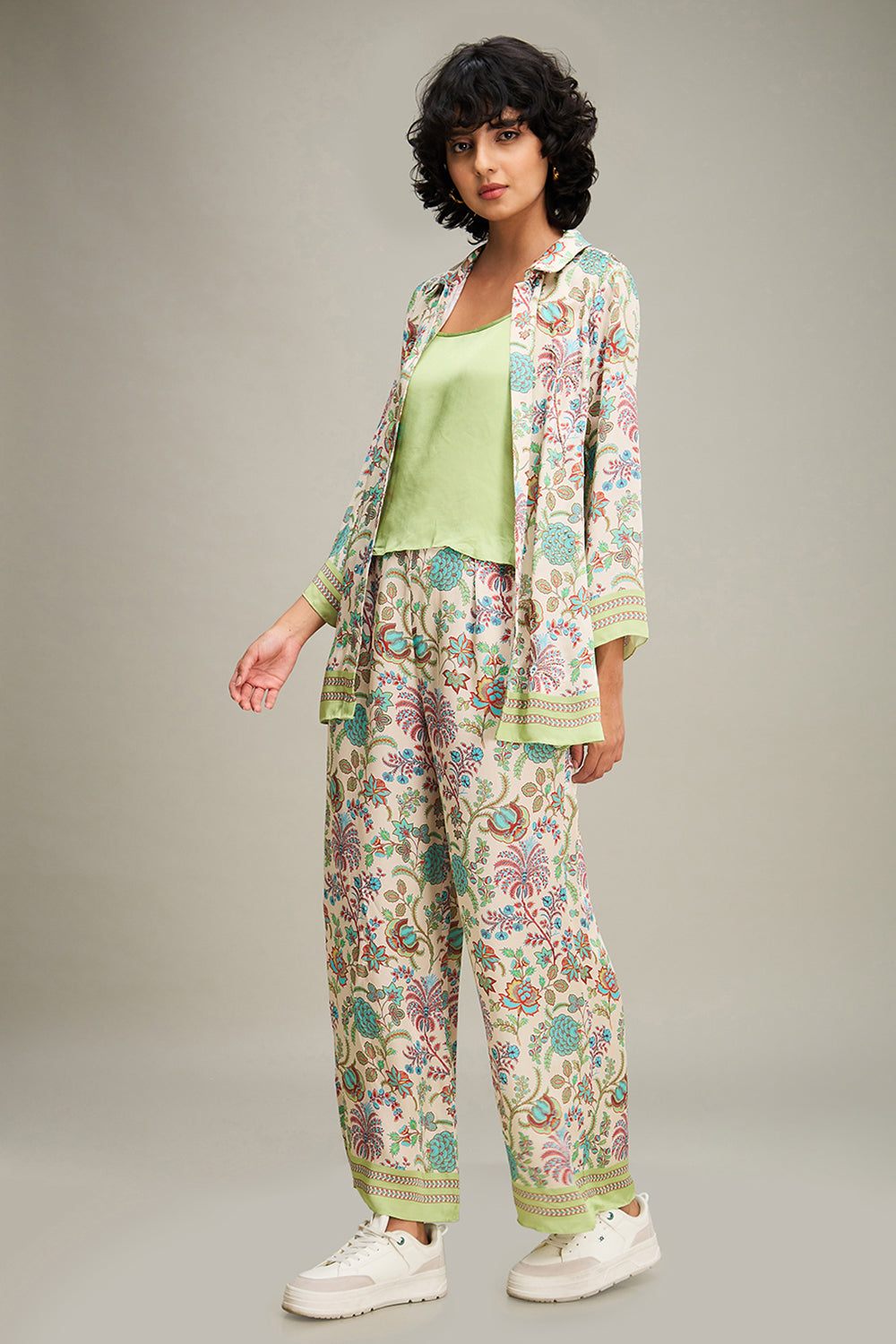 Mehr Printed Co Ord Set With Jacket