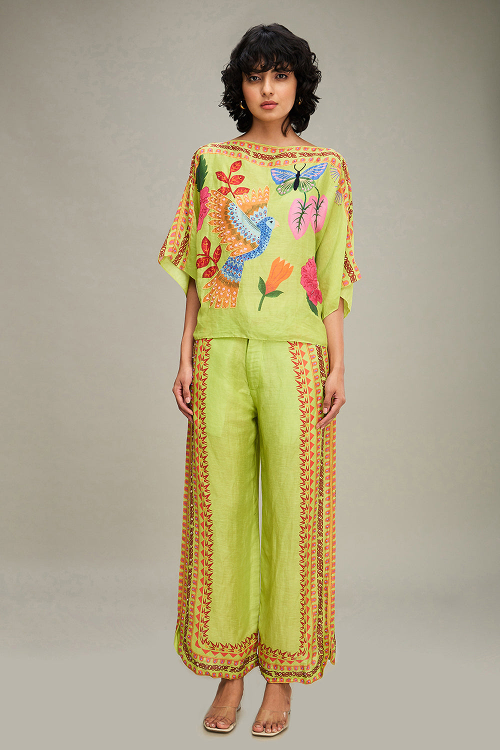 Avian Canopy Embellished Kimono Co Ord Set