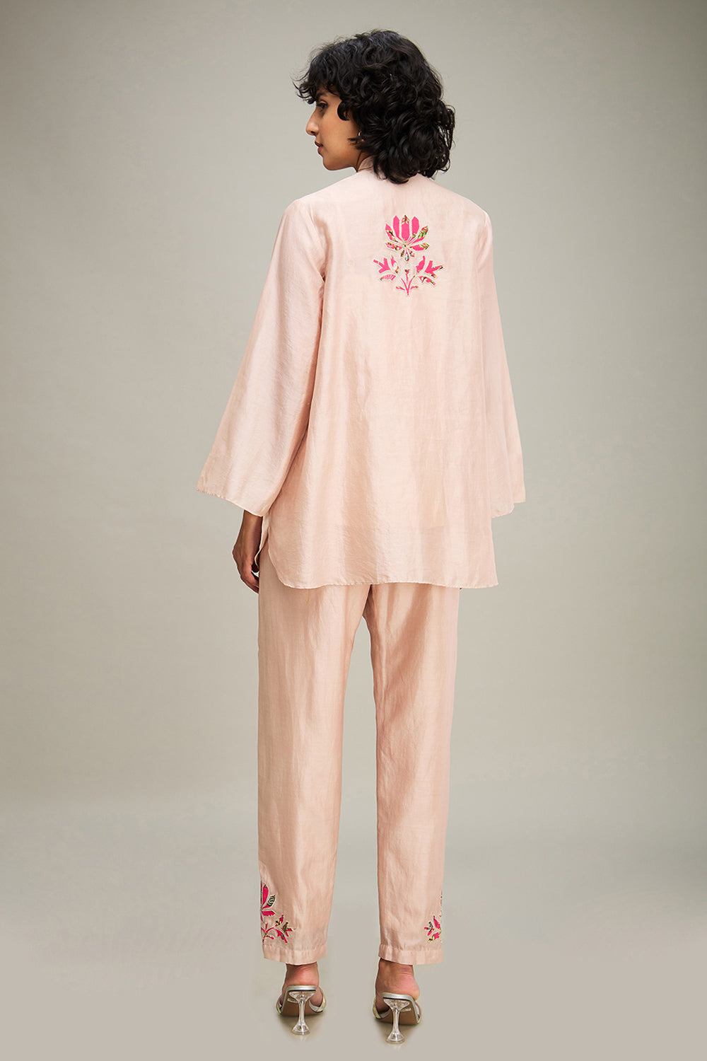 Light Pink Mehr Applique Co-Ord Set