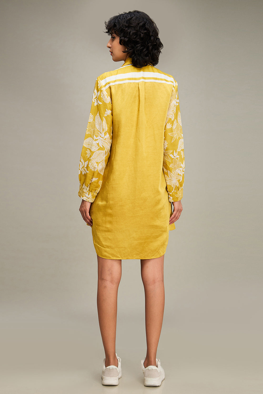 Mustard Yellow Ahyana Applique Shirt Dress