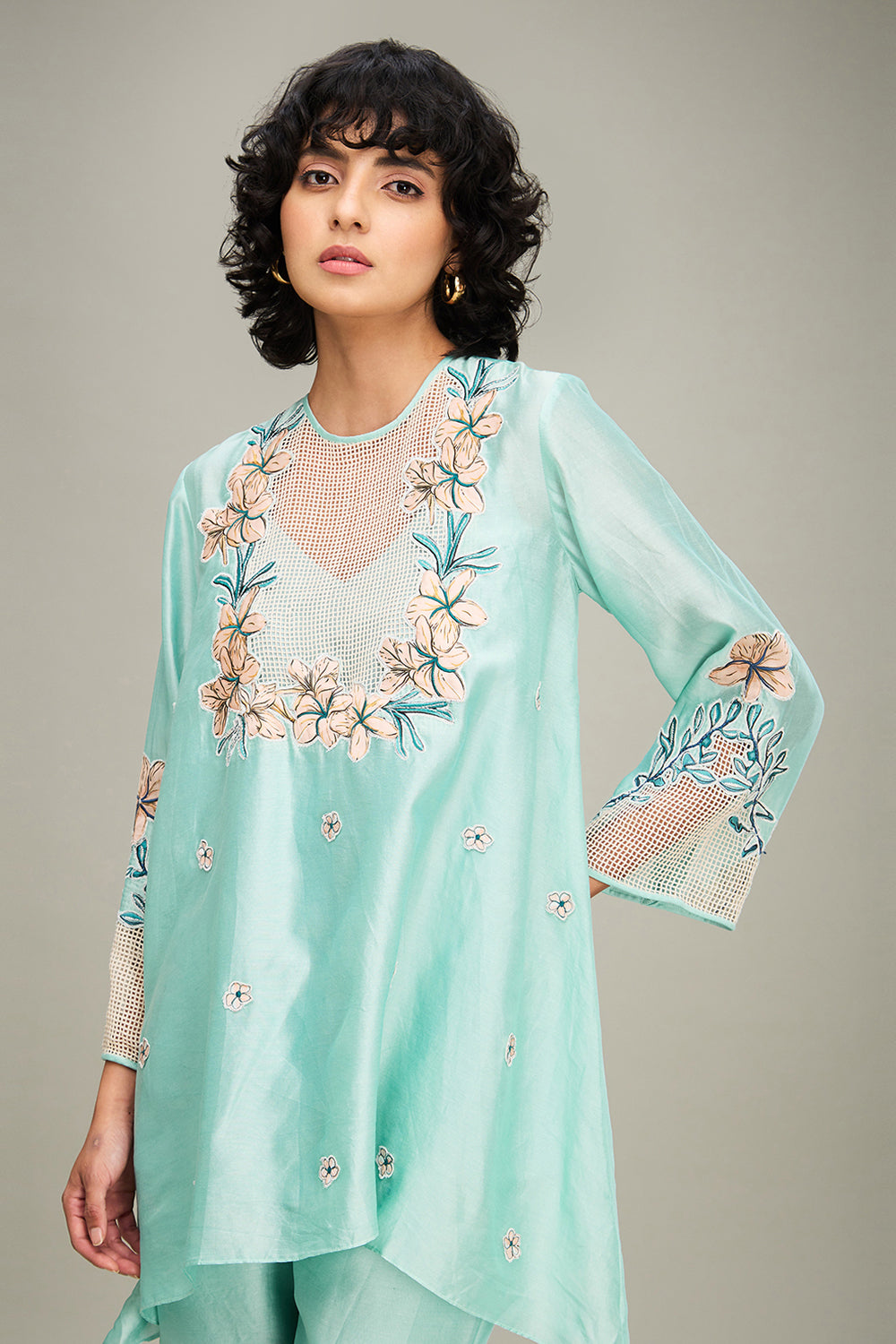 Mint Green Zinnia Applique Co-Ord Set