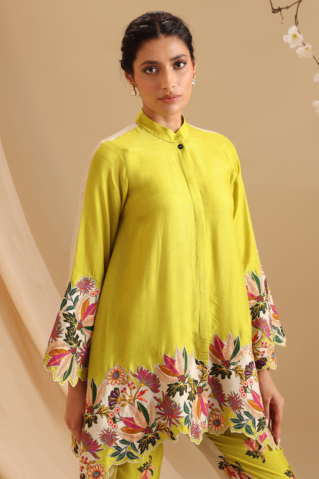 Aarani Yellow Embroidered Co-Ord Set