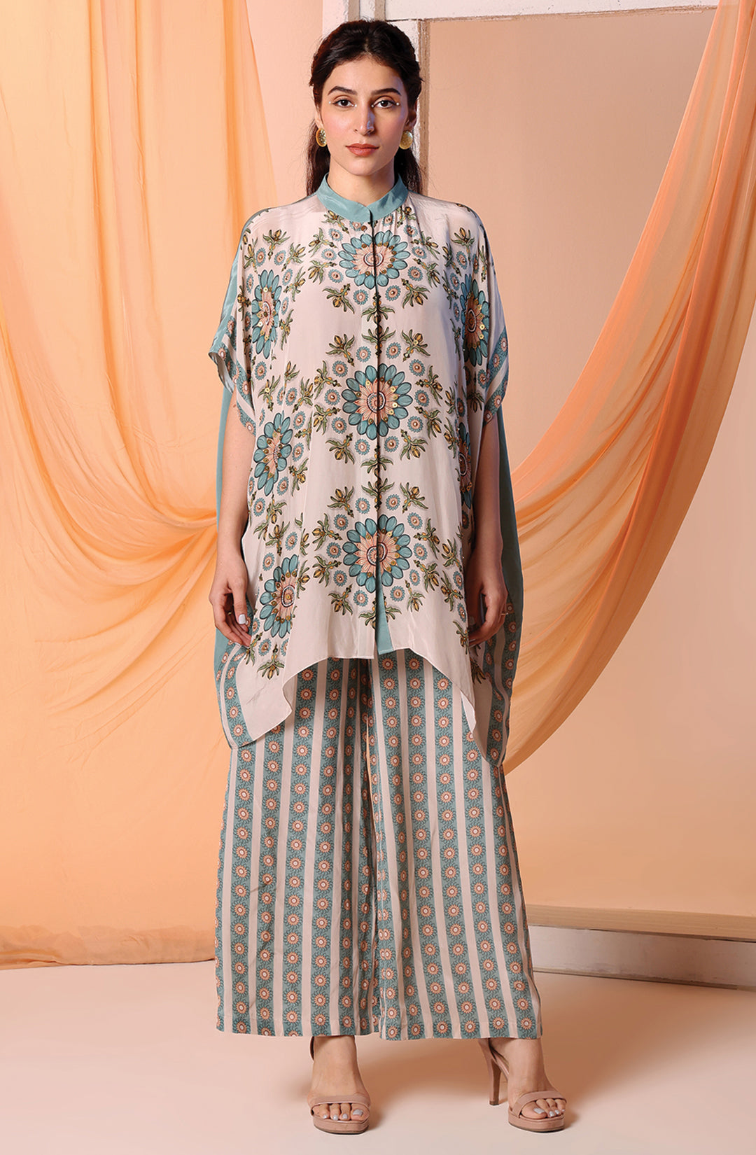 Eraya Embellished Kaftan Shirt Set