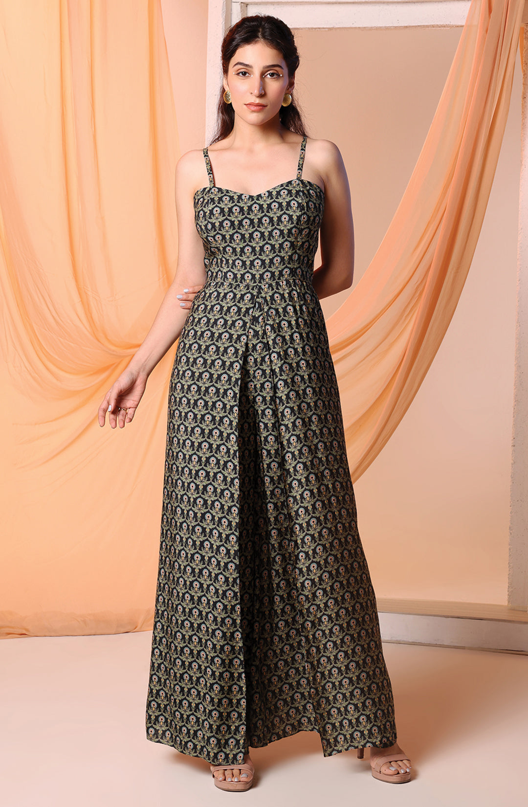 Eraya Embellished Printed Jumpsuit Set