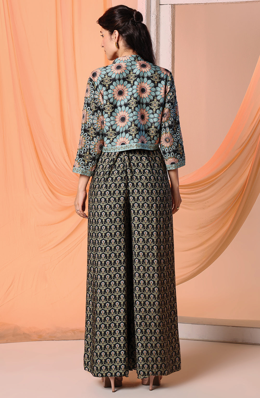 Eraya Embellished Printed Jumpsuit Set