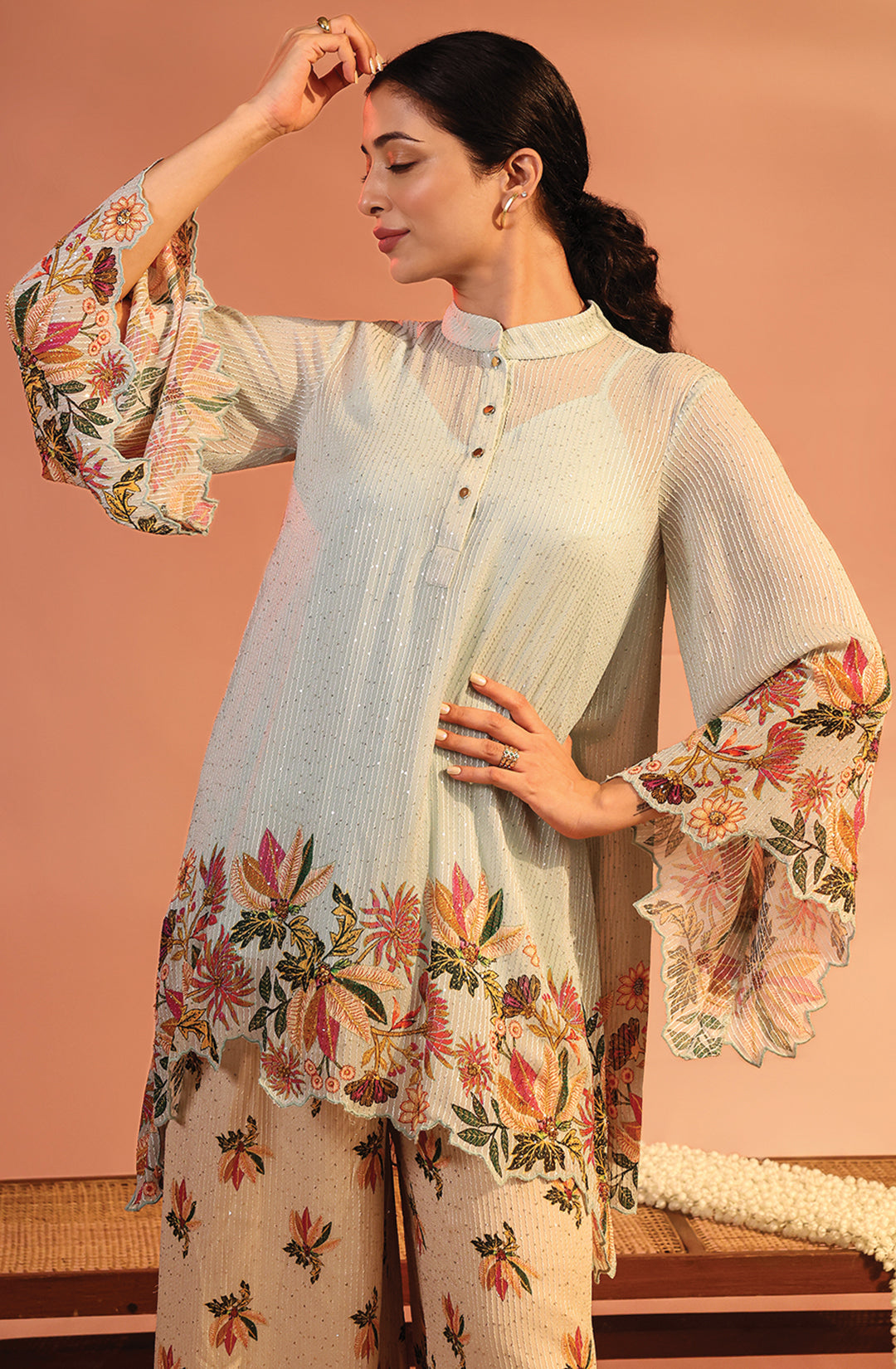 Aarani Asymmetric Sequin Co-Ord Set