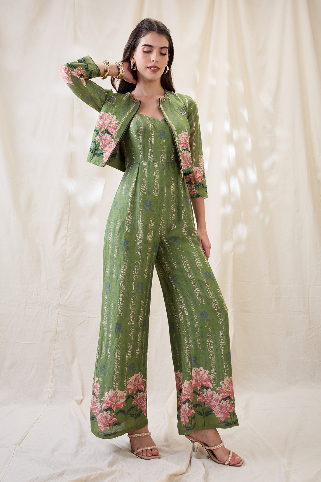 Ravya embroidered jumpsuit set