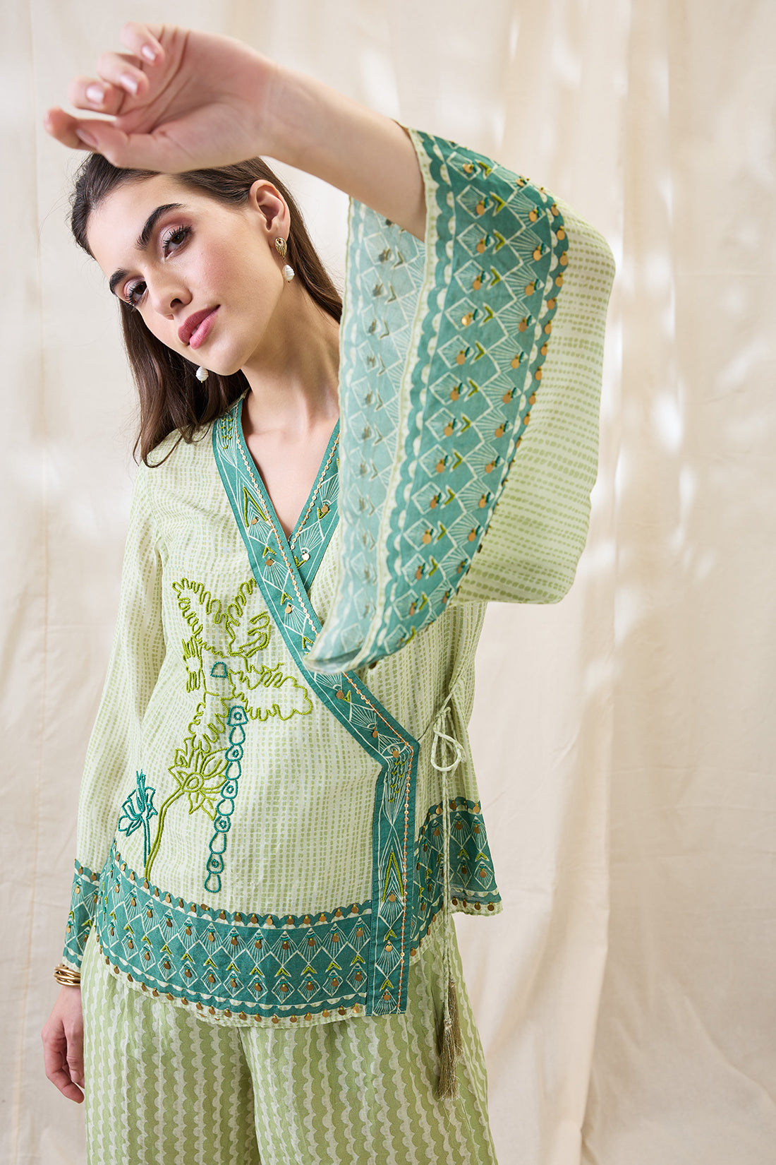 Noorani embellished angarkha set