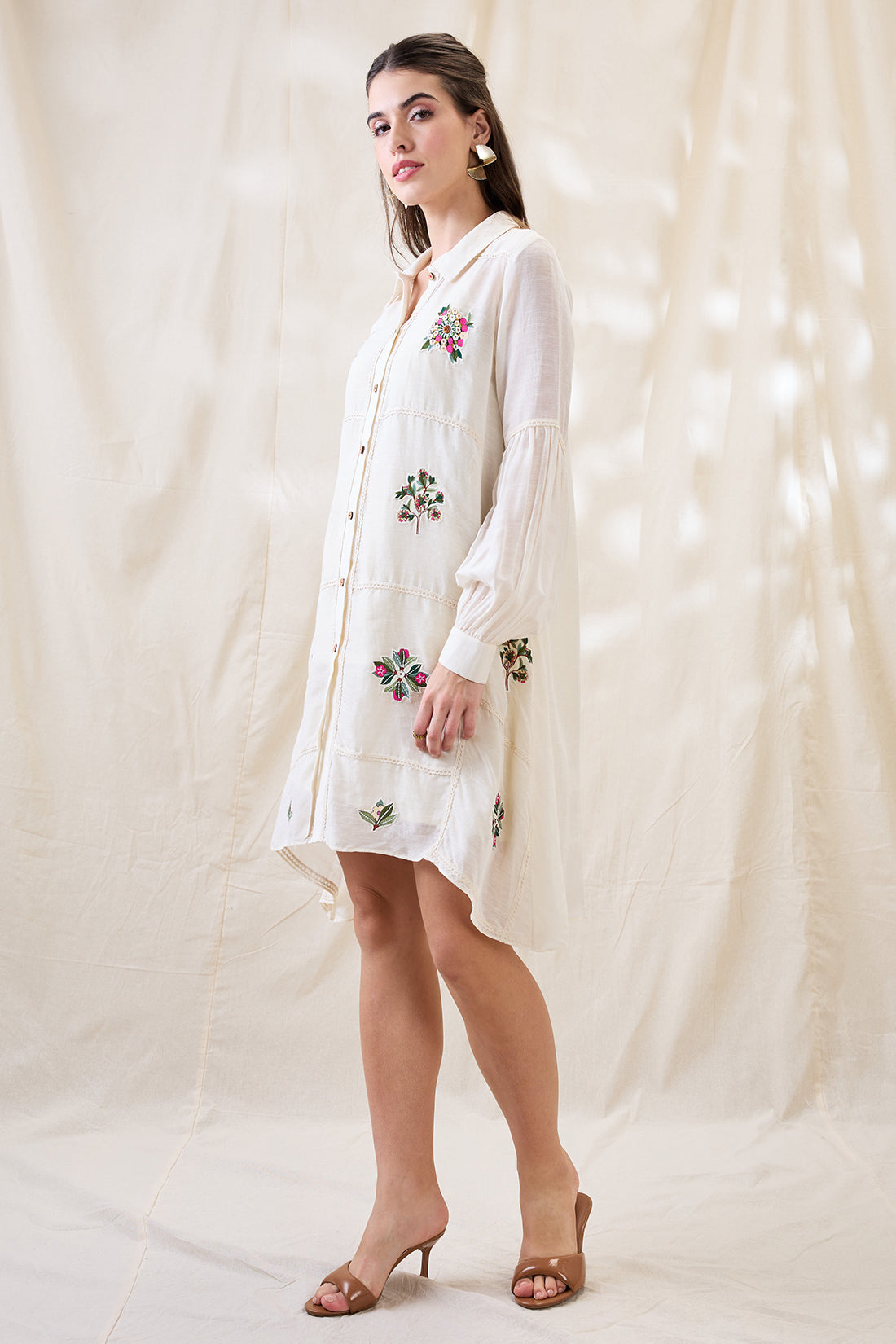 Gulzaar appliqued A-line dress