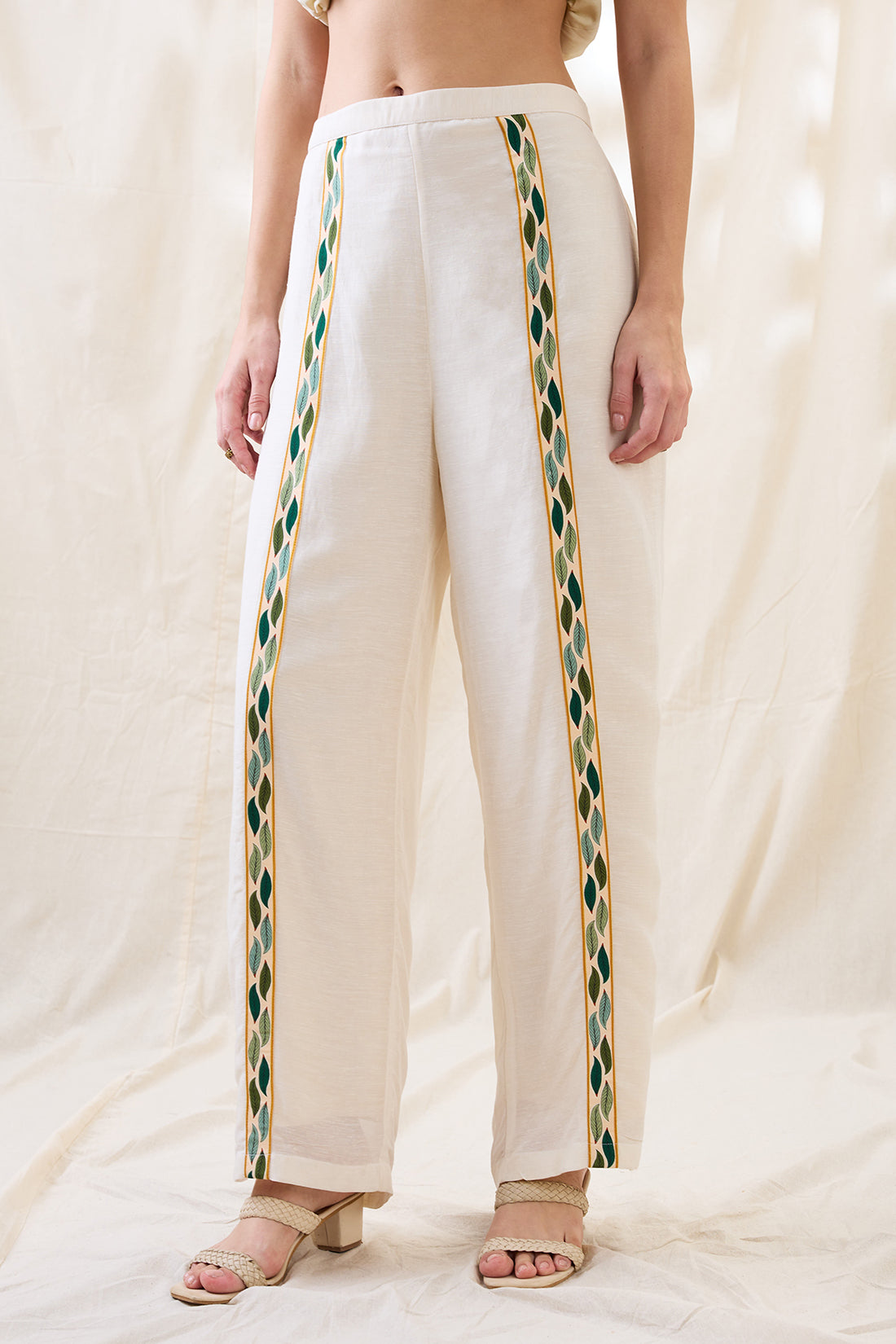 Gulzaar appliqued peplum top with palazzos