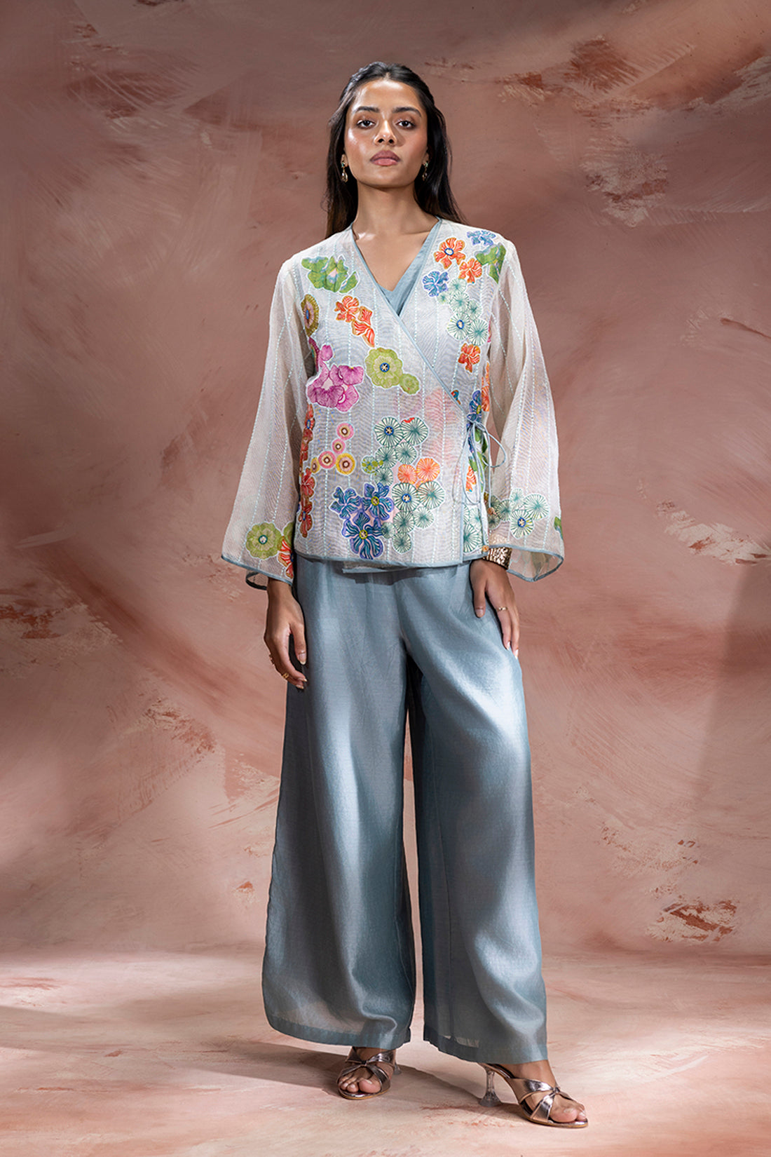 Kaia Appliqué Angarkha Tunic And Pants