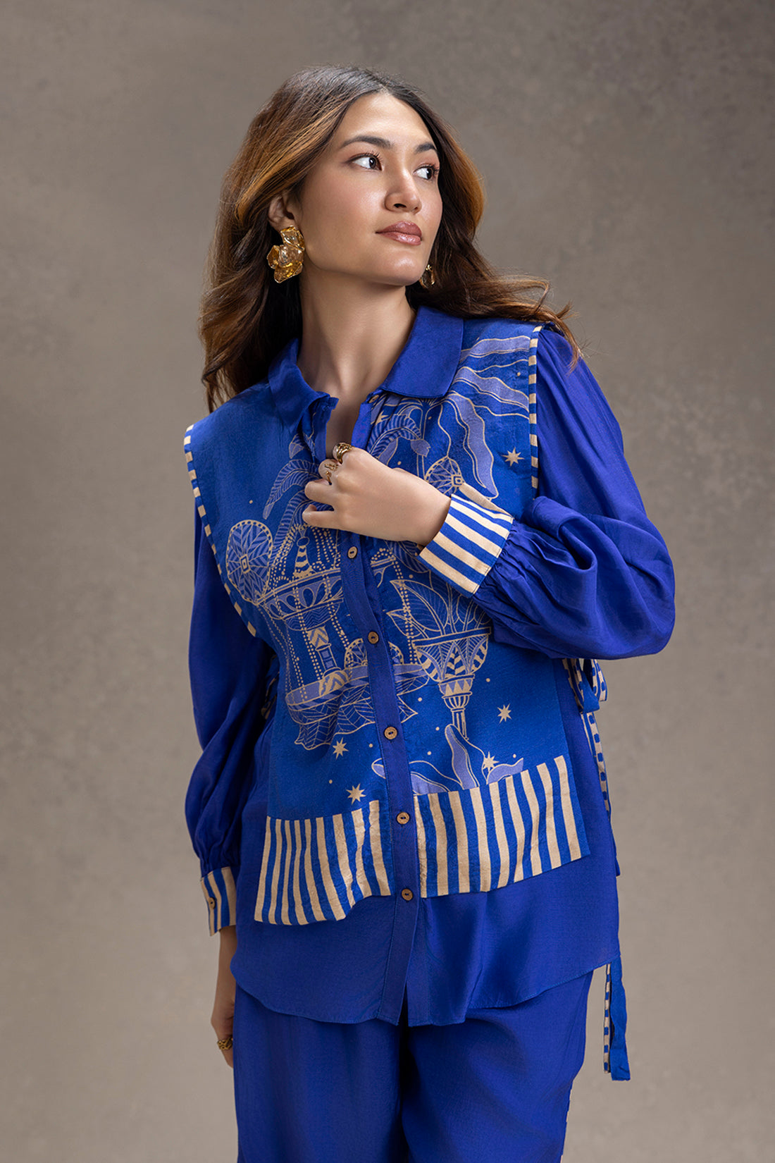 Kyomi Bib-Style Shirt With Pants