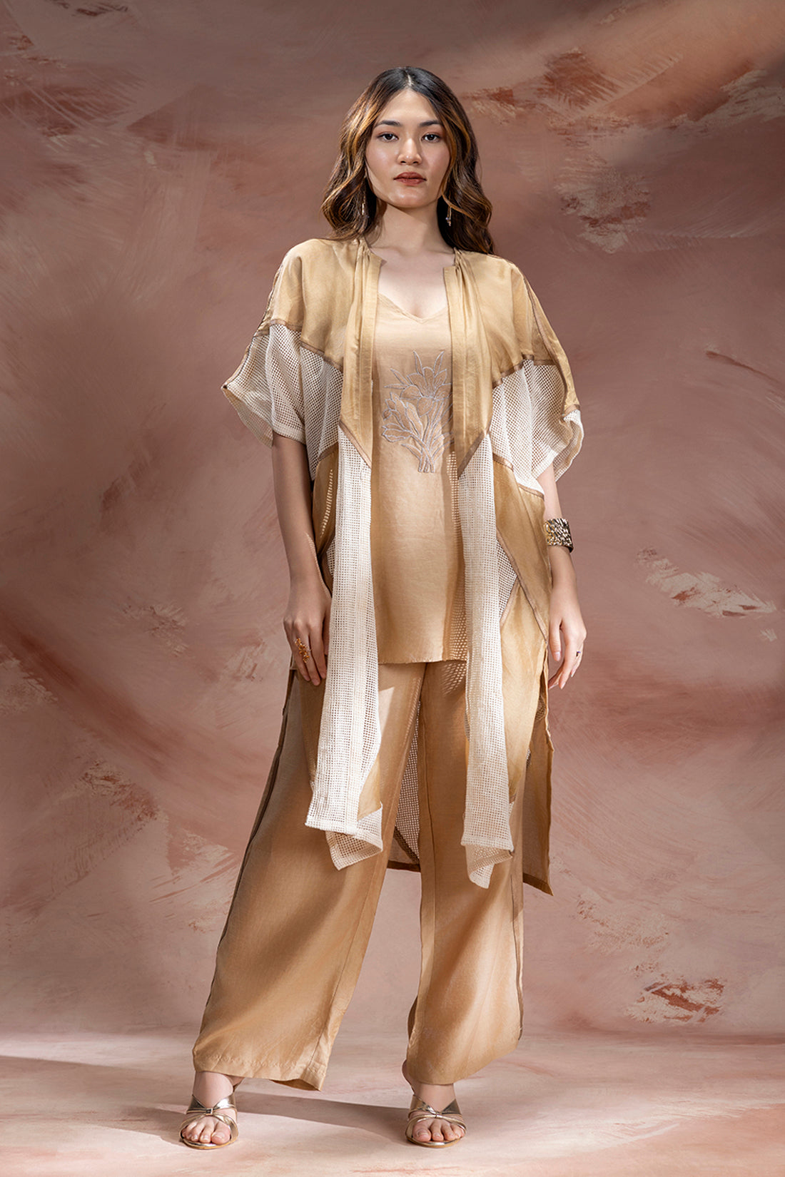 Zinnia Appliqué Jacket And Pants Set