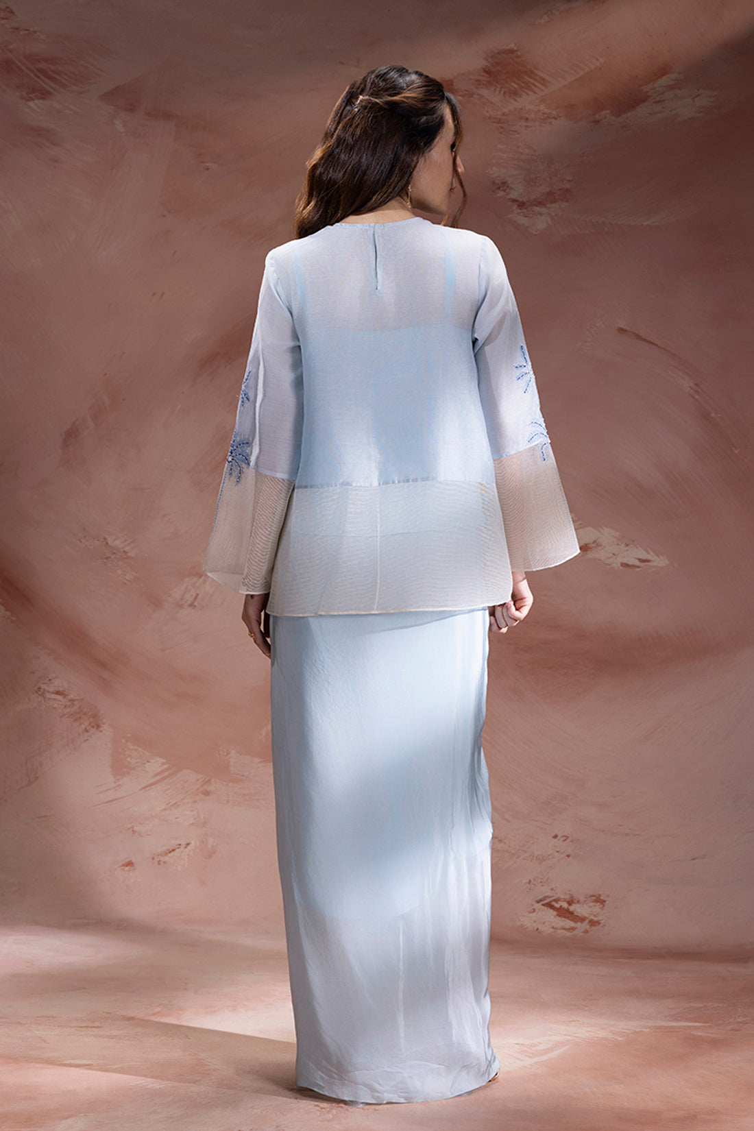Alisa Embroidered Drape Skirt Set