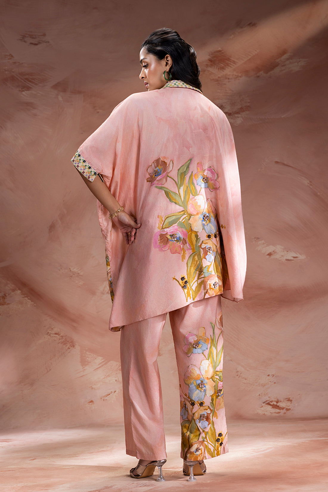 Zeya Embellished Kimono Tunic And Pants