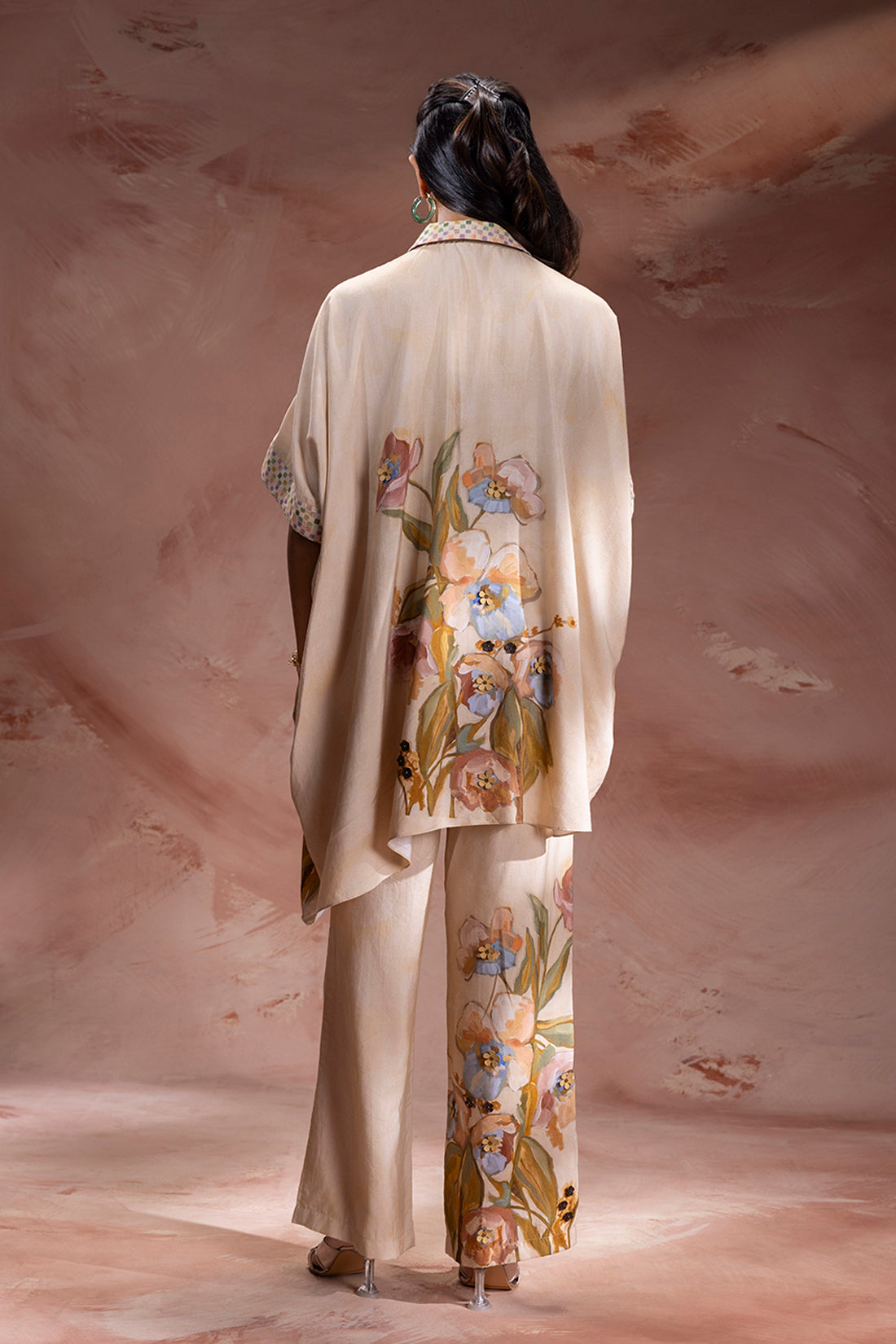 Zeya Embellished Kimono Tunic And Pant