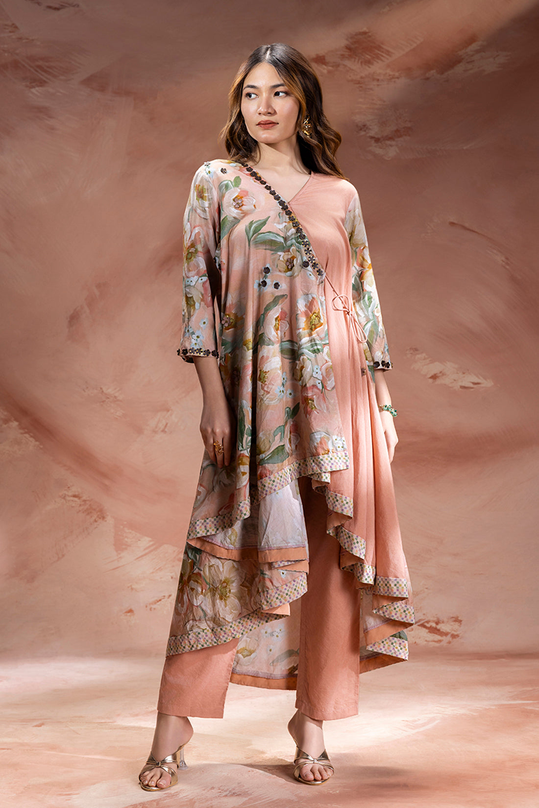 Zeya Embellished Asymmetric Tunic And Pants