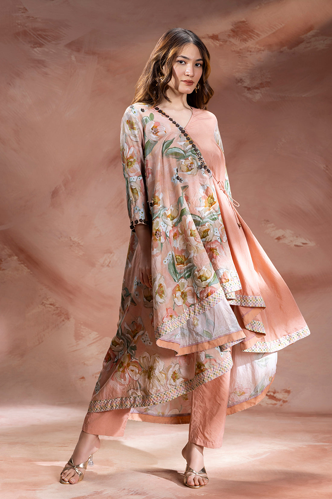 Zeya Embellished Asymmetric Tunic And Pants