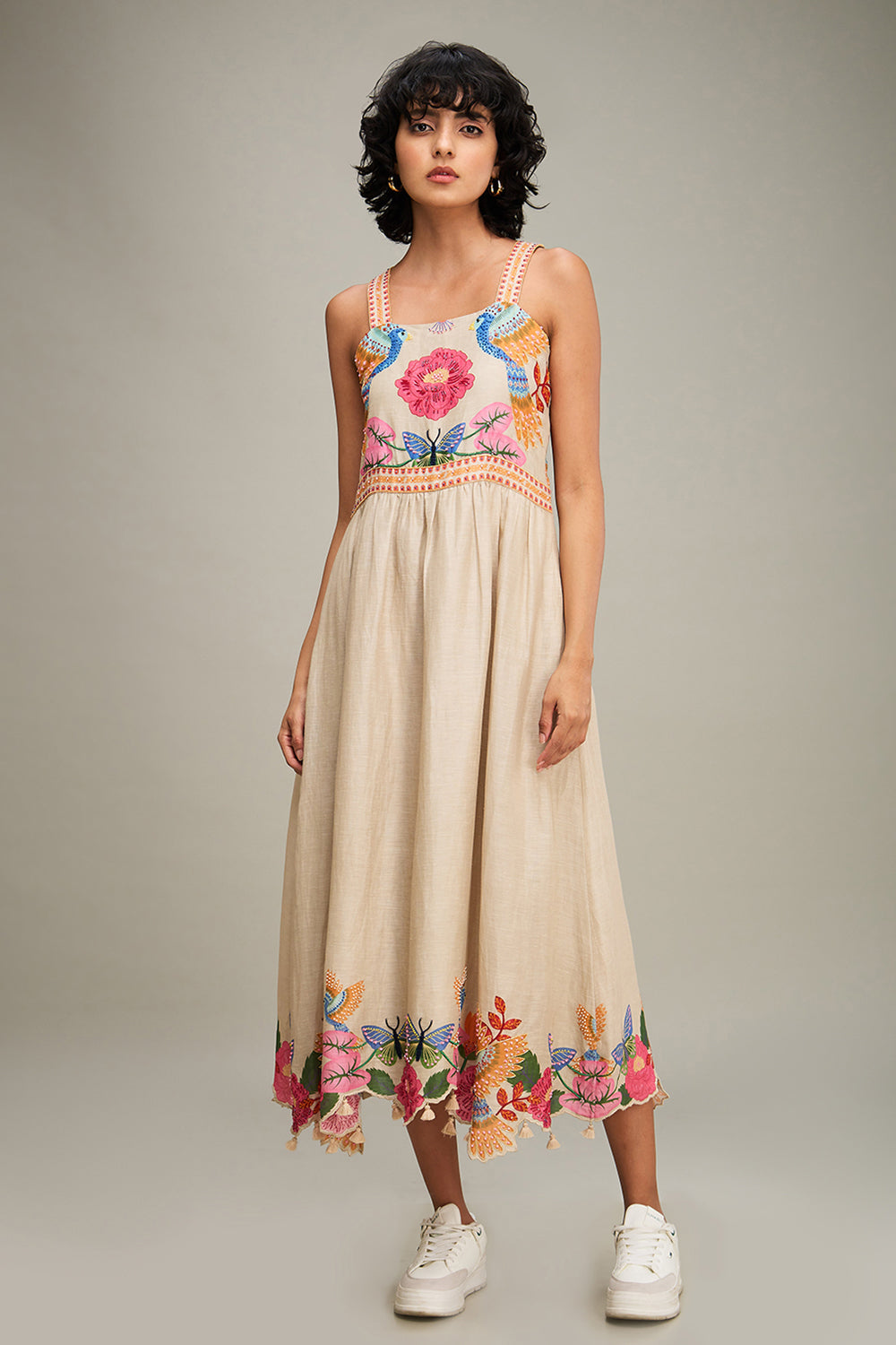 Avian Canopy Embroidred Dress