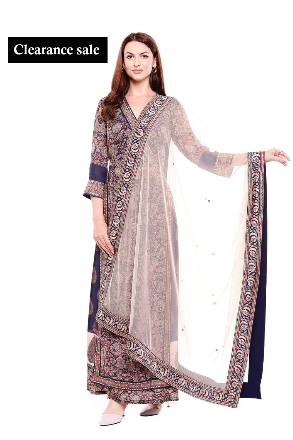 Madhubani Printed Overlap Kurta With Palazzo