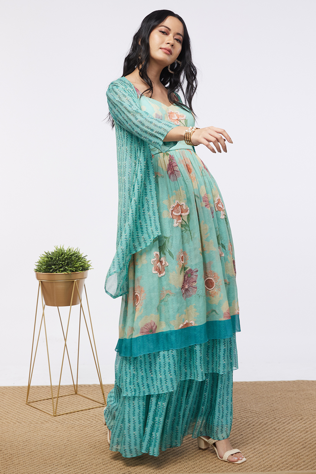 Blooming Bud Printed Sharara Set