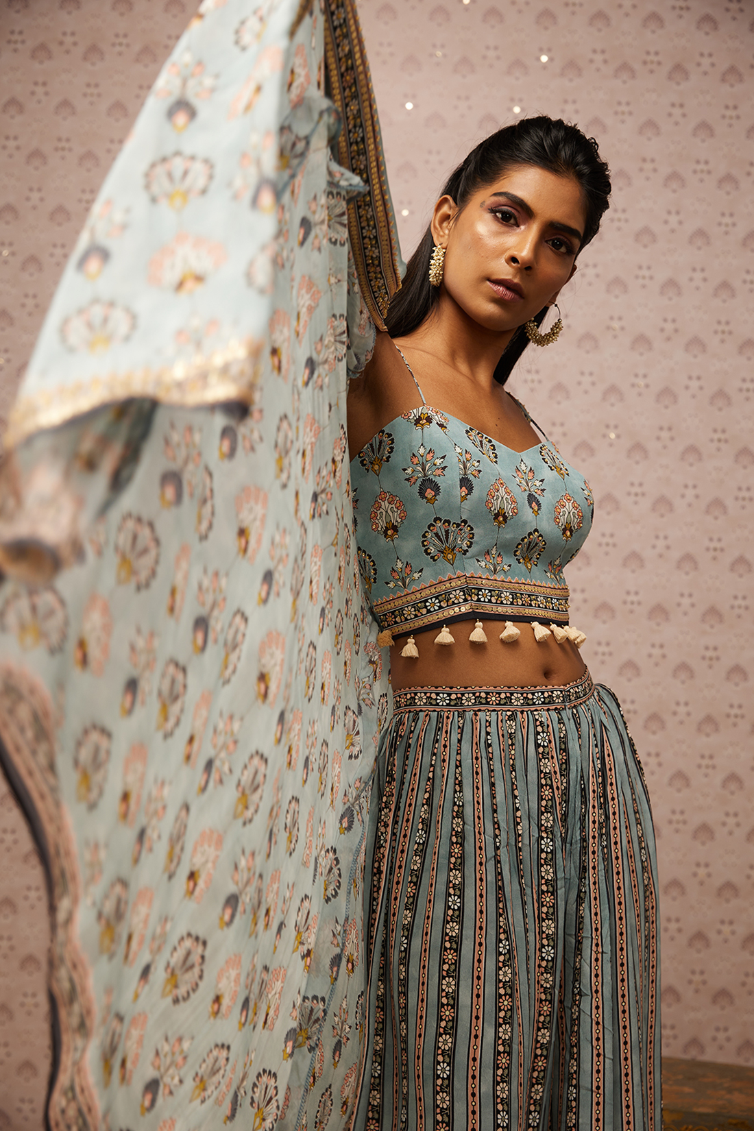 Sarouk Embroidered Co-Ord Set With Jacket