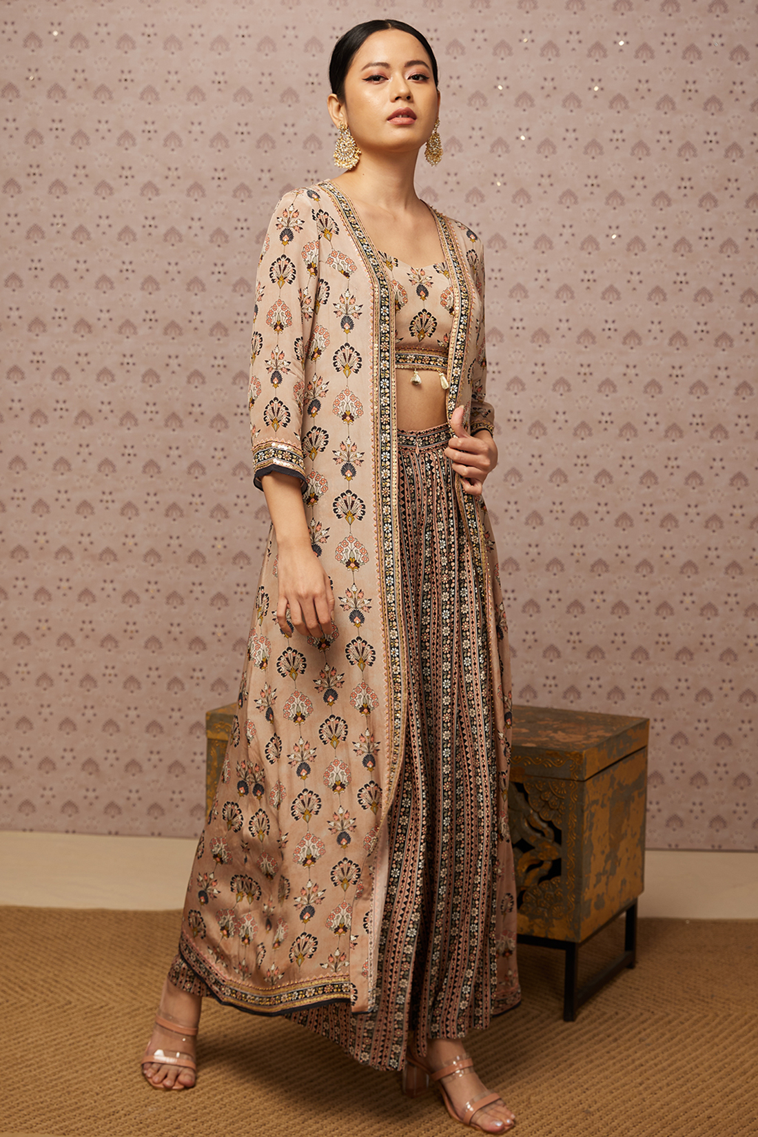 Sarouk Embroidered Co-Ord Set With Jacket