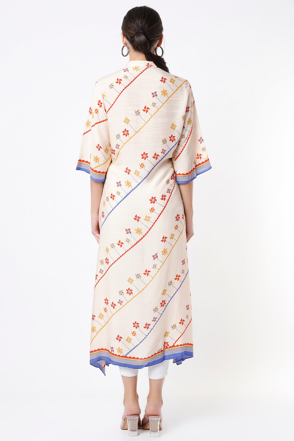 Asymmetrical Beige Printed Dress