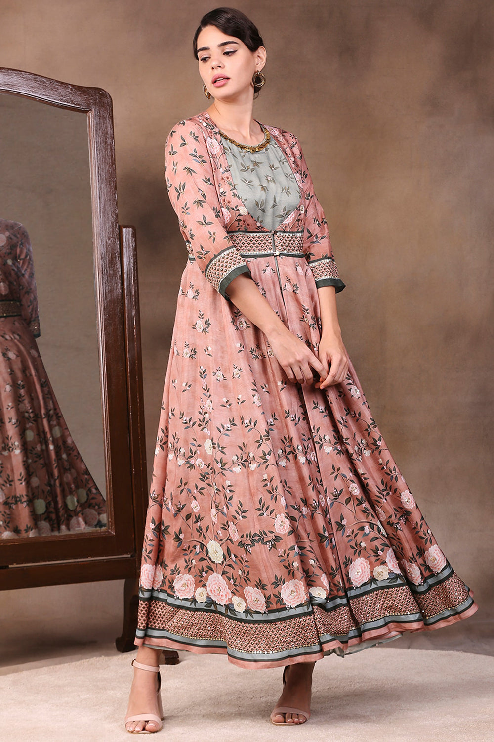 classic anarkali dress Gorgeous Black Sequins Georgette Evening Wear Anarkali Pant Suit