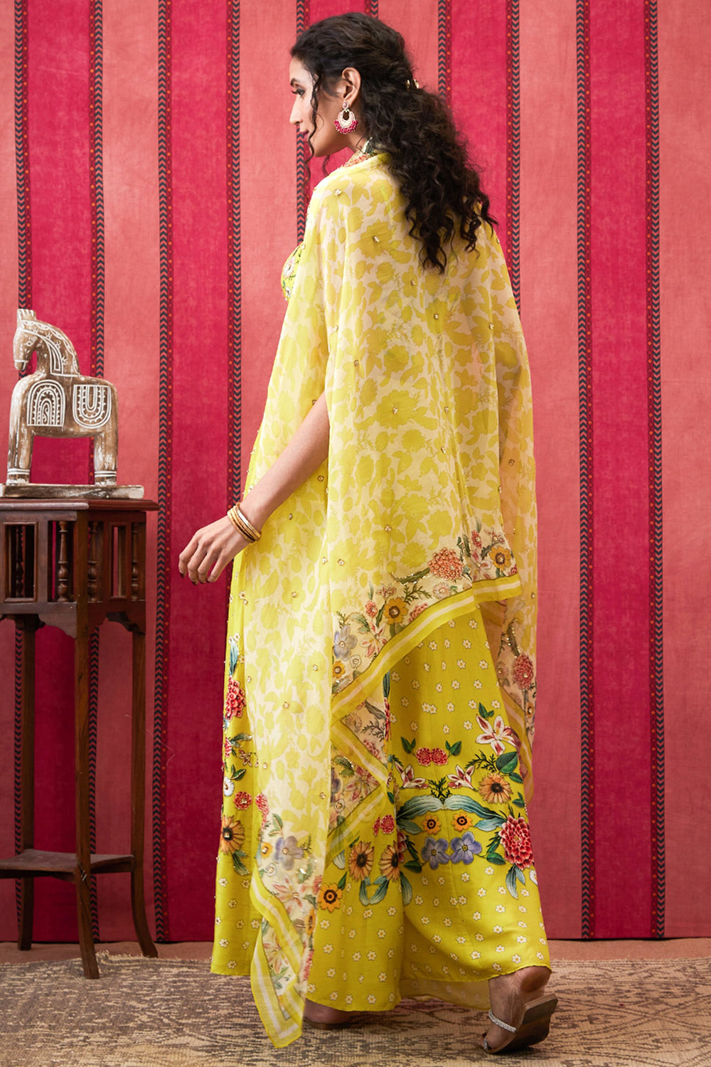 Gulista Embroidered Co-Ord Set With Cape
