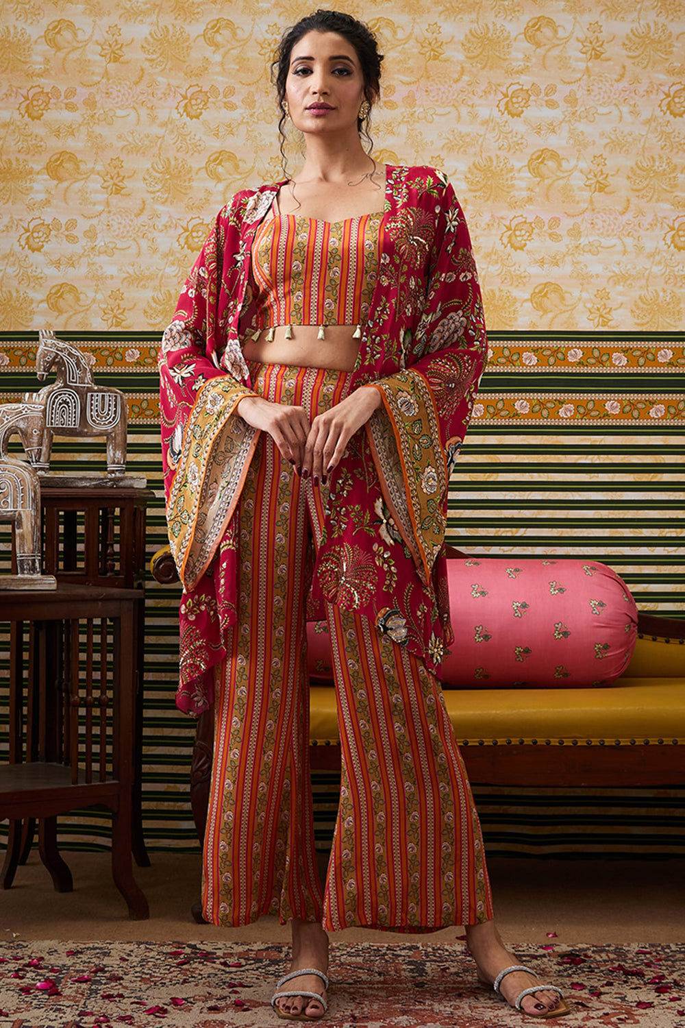 Mehr Printed Co-Or Set With Kimono Jacket