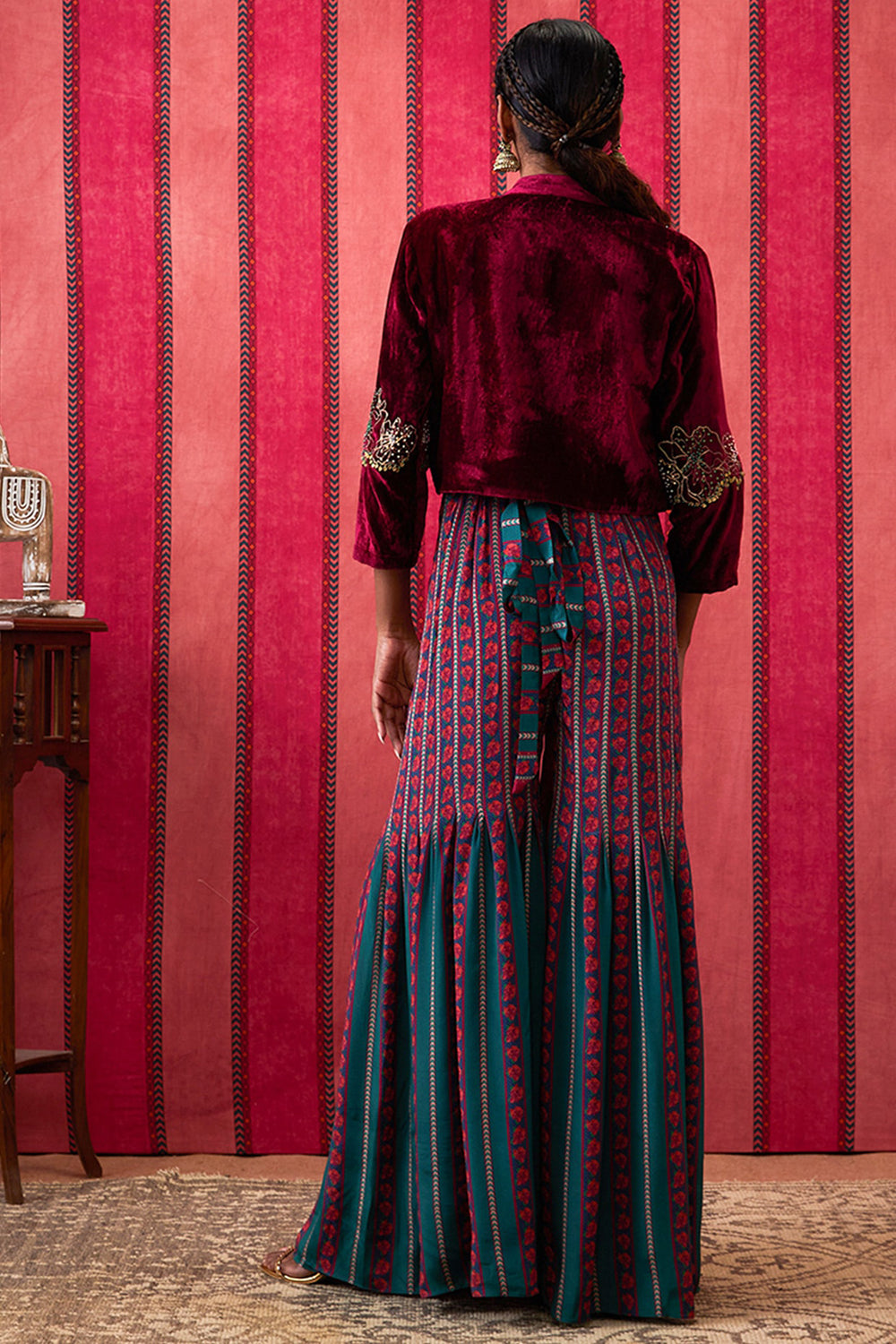 Qala Embroidered Jumpsuit With Jacket