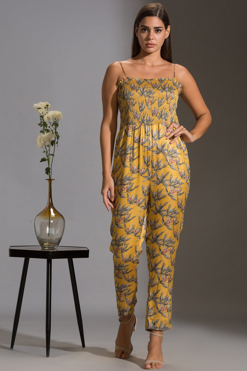 Anthia Floral Printed Jumpsuit With Jacket