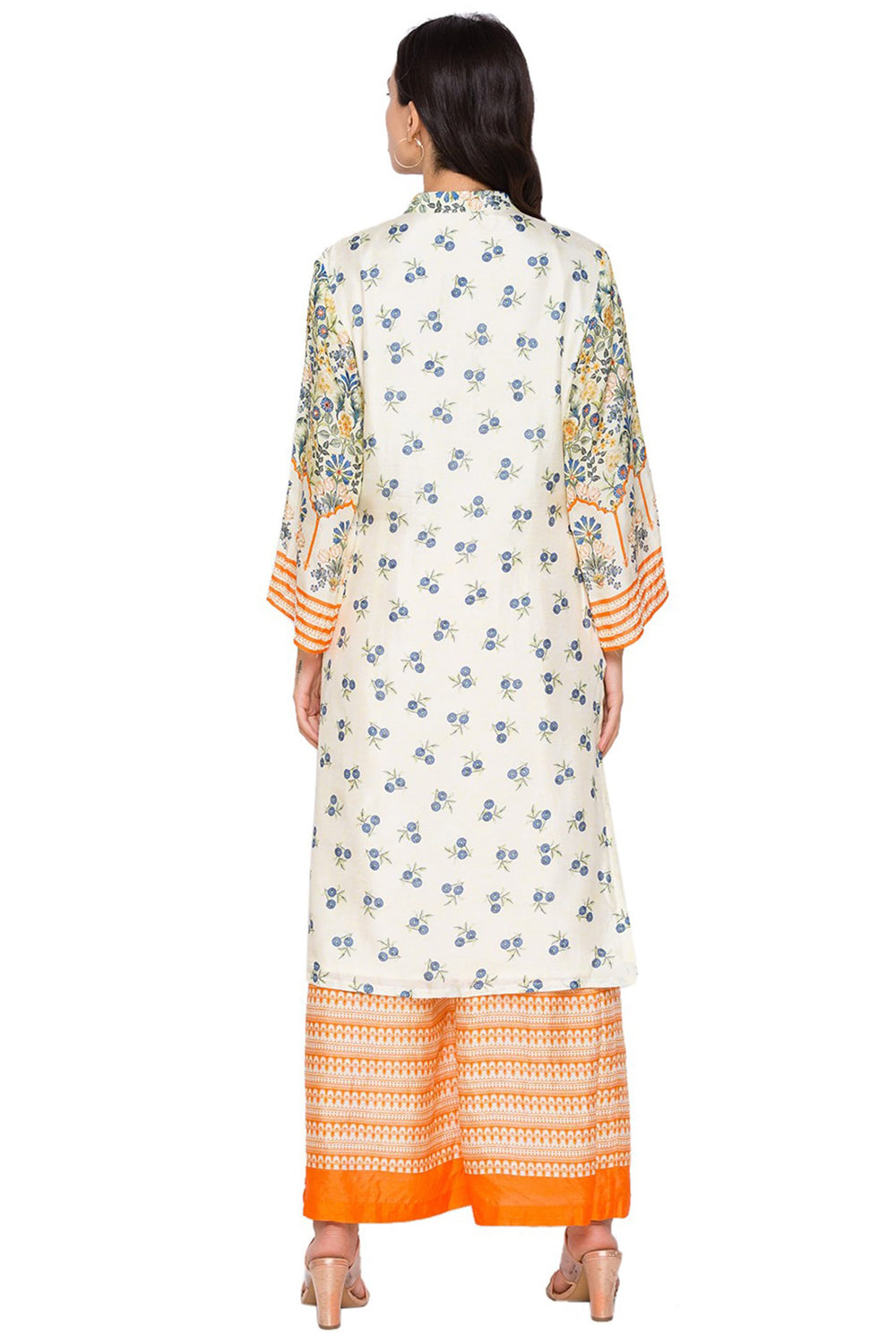 Eden Printed Kurta With Front Opening Paired With Pants