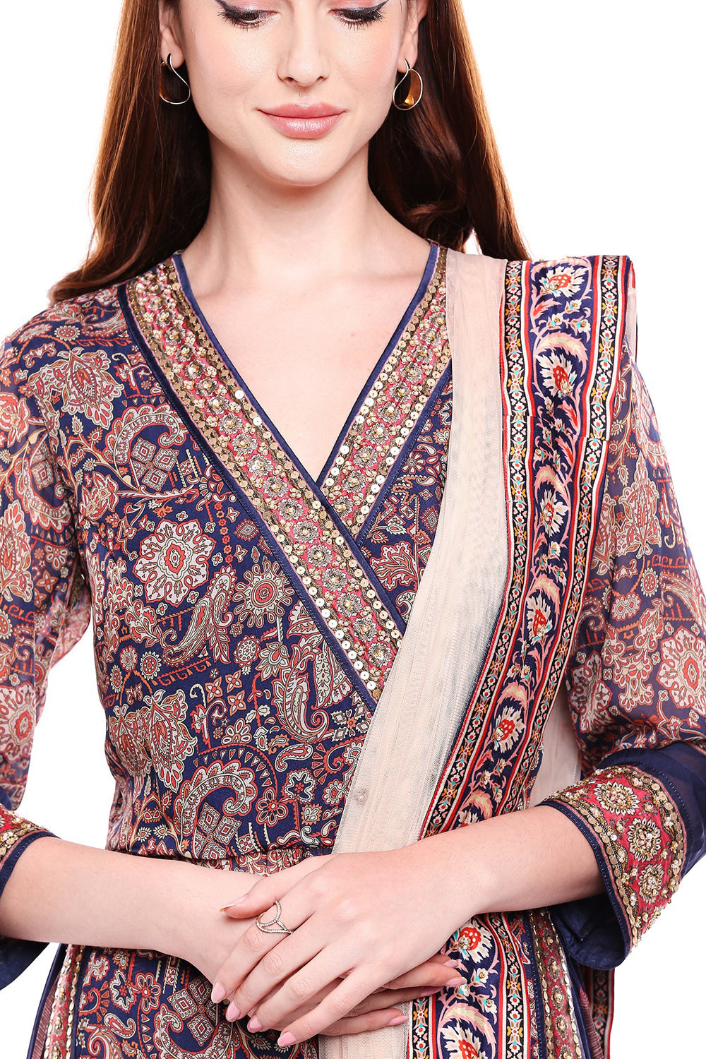 Madhubani Printed Overlap Kurta With Palazzo
