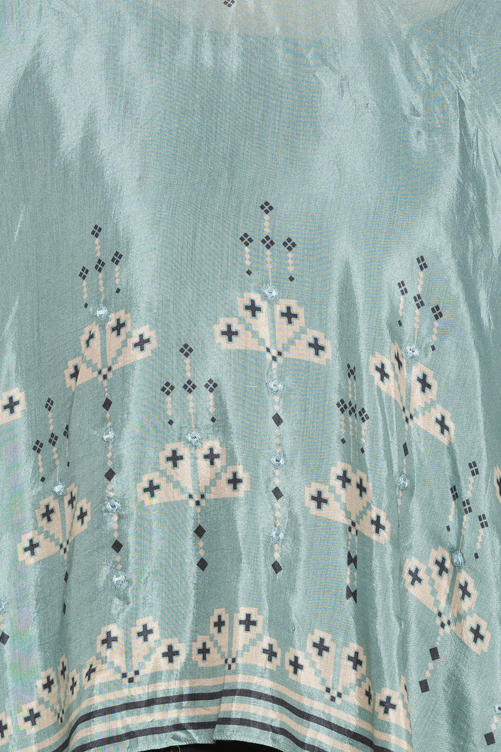 Azure Printed Dress With Cape