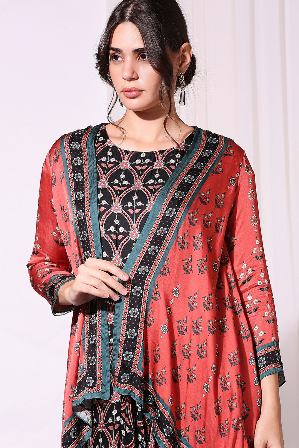 Ethnic Printed Jumpsuit And Jacket