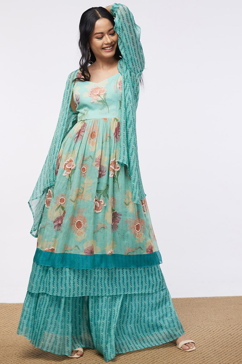 Blooming Bud Printed Sharara Set